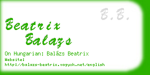 beatrix balazs business card