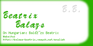 beatrix balazs business card